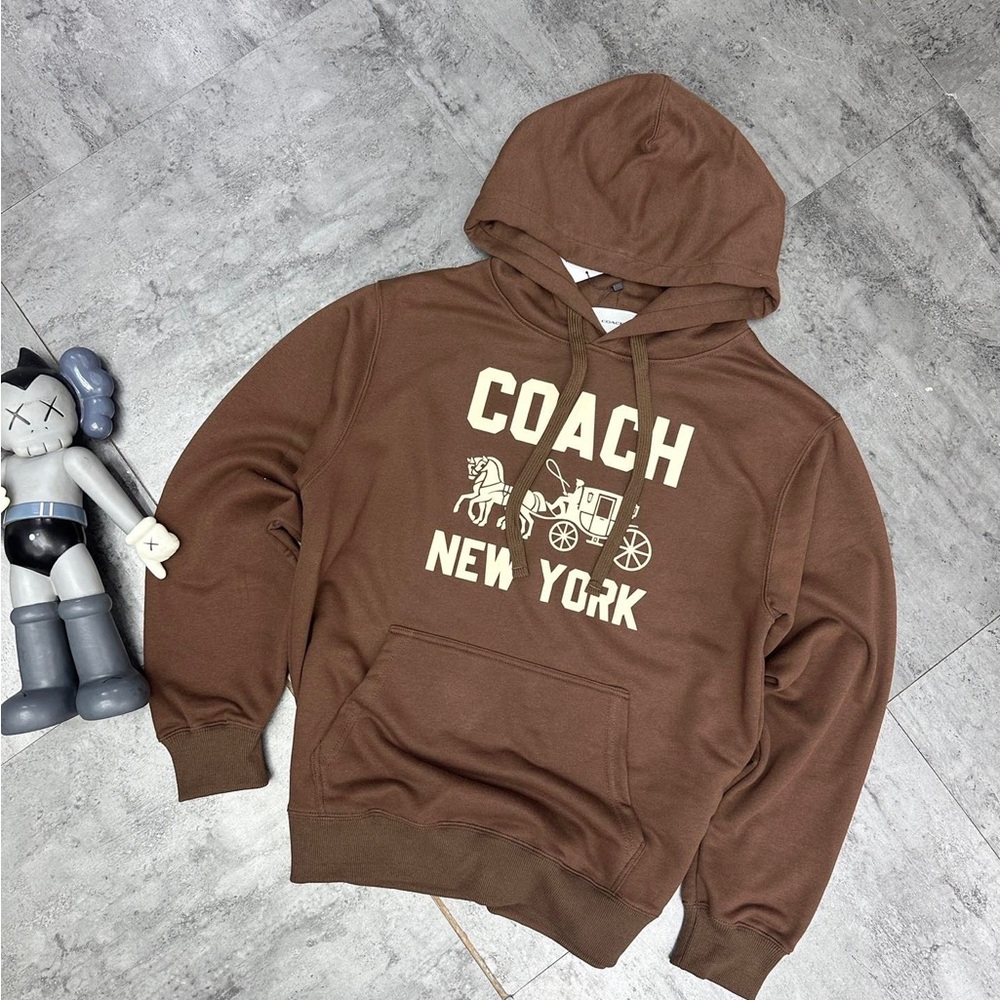 Coach Brown New York Logo Hoodie